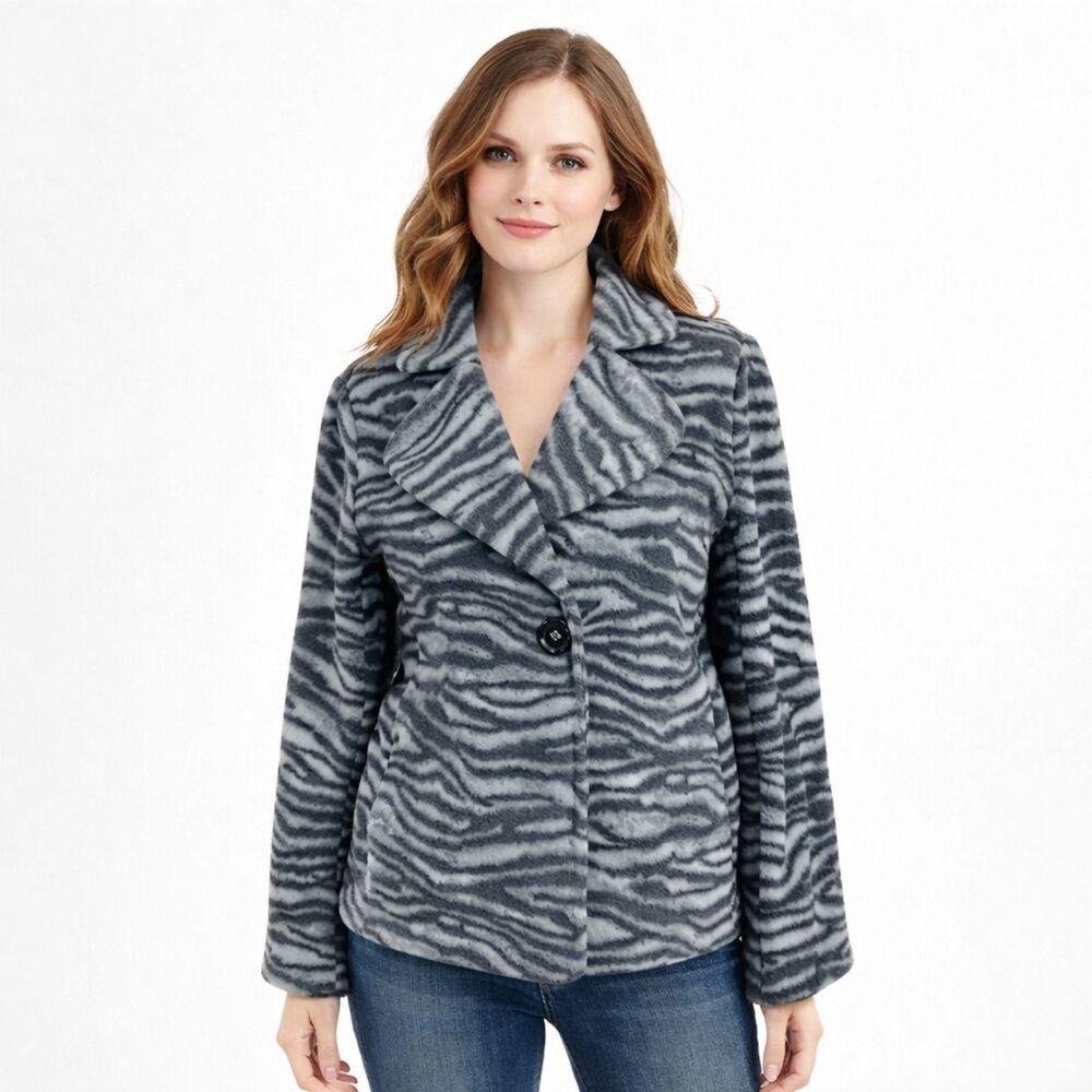Susan Graver Fleece Jacket Medium Tiger Print *